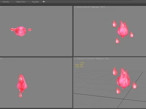 cartoon pink flame monster 3D Model