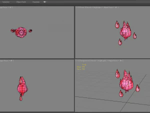 cartoon pink flame monster 3D Model