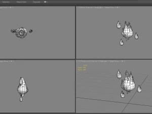 cartoon pink flame monster 3D Model