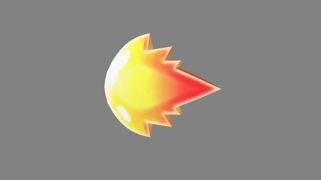 cartoon game skill icon - fire bomb - flame element 3D Model .c4d .max .obj .3ds .fbx .stl .blend 