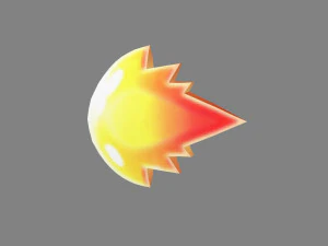 &iacute;cone de habilidade de jogo dos desenhos animados - bomba de fogo - elemento de chama Modelo 3D