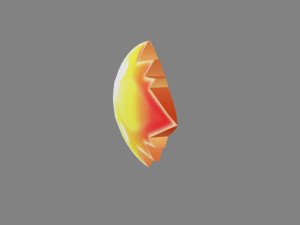 cartoon game skill icon - fire bomb - flame element 3D Model