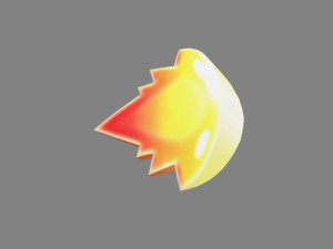 cartoon game skill icon - fire bomb - flame element 3D Model
