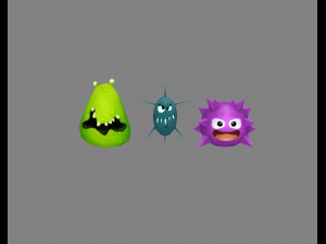 cartoon bacteria - monster 3D Model