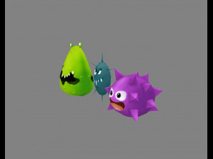 cartoon bacteria - monster 3D Model