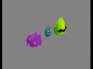cartoon bacteria - monster 3D Model