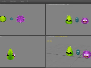 cartoon bacteria - monster 3D Model