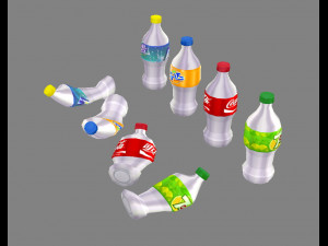 carbonated drinks - coca-cola - soda - recyclable wastes 3D Модель
