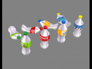 carbonated drinks - coca-cola - soda - recyclable wastes 3D Модель