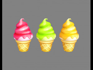 cartoon ice cream 3D Model