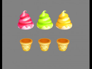 cartoon ice cream 3D Model