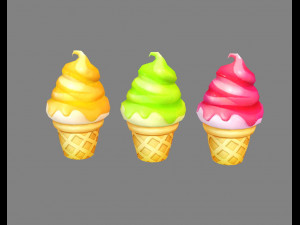 cartoon ice cream 3D Model