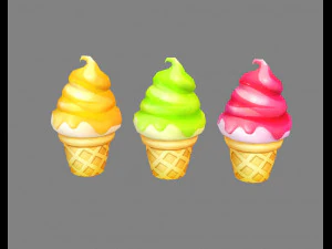 cartoon ice cream 3D Model