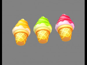 cartoon ice cream 3D Model