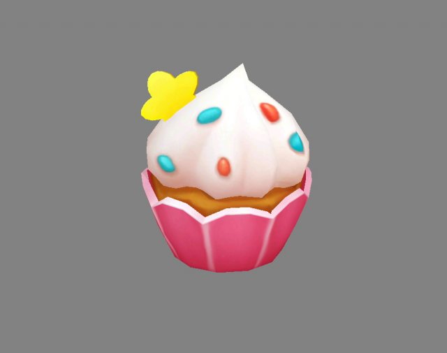 cartoon cupcake ice cream Model 3D .c4d .max .obj .3ds .fbx .stl .blend 