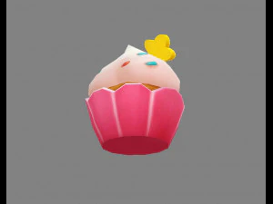 cartoon cupcake ice cream 3D Model