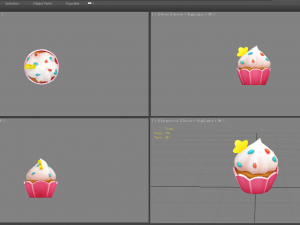 cartoon cupcake ice cream Model 3D