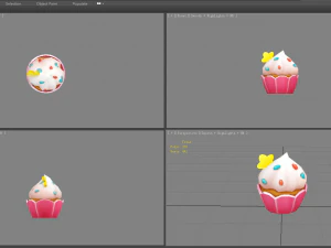 cartoon cupcake ice cream 3D Model