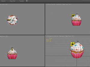 cartoon cupcake ice cream Model 3D