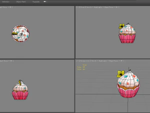 cartoon cupcake ice cream 3D Model