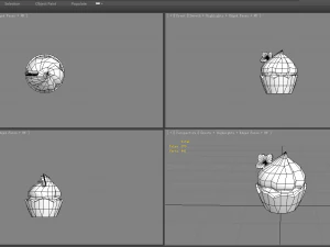 cartoon cupcake ice cream 3D Model