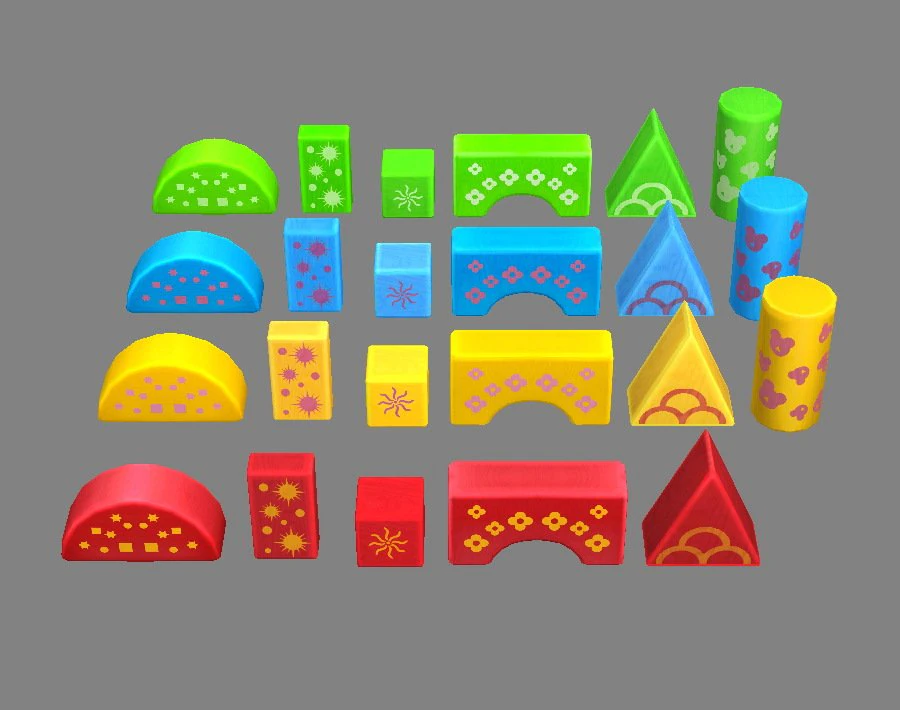 cartoon toy color building blocks 3D Model .c4d .max .obj .3ds .fbx .stl .blend 
