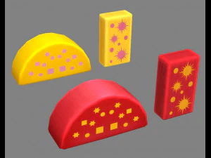 cartoon toy color building blocks 3D Model