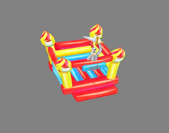 cartoon inflatable castle Modelo 3D .c4d .max .obj .3ds .fbx .stl .blend 