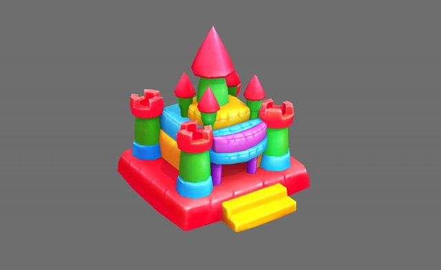 cartoon inflatable castle Modèle 3D .c4d .max .obj .3ds .fbx .stl .blend 