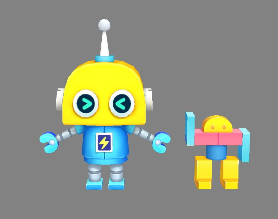 cartoon remote control robot - building block toy 3D Model .c4d .max .obj .3ds .fbx .stl .blend