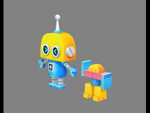 cartoon remote control robot - building block toy 3D Model
