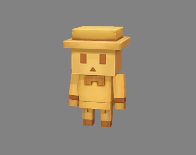 cartoon wooden man - building block toy Model 3D .c4d .max .obj .3ds .fbx .stl .blend 