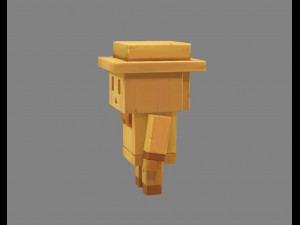 cartoon wooden man - building block toy Model 3D