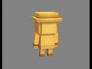 cartoon wooden man - building block toy Model 3D
