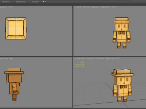 cartoon wooden man - building block toy Model 3D