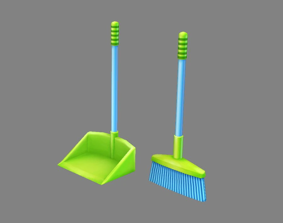 cartoon broom 3D Model .c4d .max .obj .3ds .fbx .stl .blend 