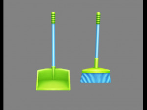 cartoon broom 3D मॉडल