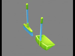 cartoon broom 3D Model