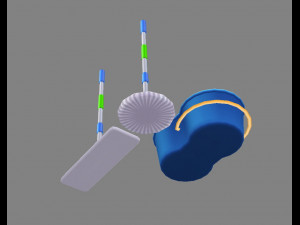 cartoon mops and bucket Model 3D