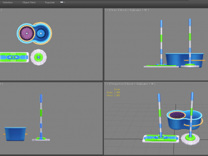 cartoon mops and bucket Model 3D