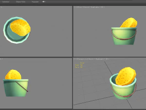 cartoon bucket and sponge 3D Model