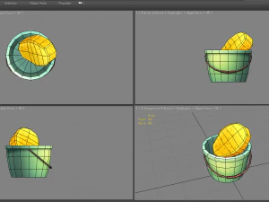 cartoon bucket and sponge 3D Model