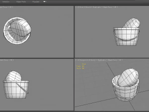 cartoon bucket and sponge 3D Model