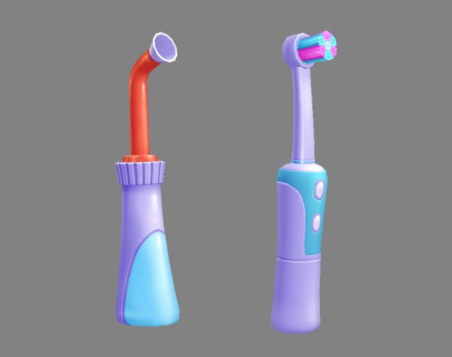cartoon electric toothbrush 3D 模型 .c4d .max .obj .3ds .fbx .stl .blend