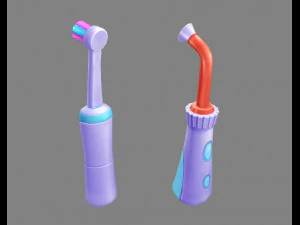 cartoon electric toothbrush 3D Model