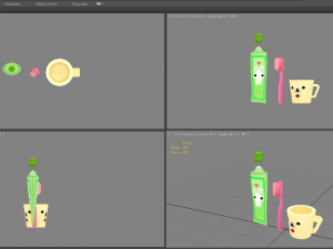 cartoon toothpaste - toothbrush - water cup 3D Model