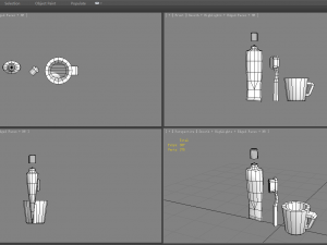 cartoon toothpaste - toothbrush - water cup 3D Model