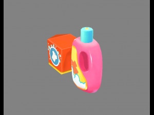 cartoon washing powder and liquid detergent Modello 3D