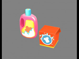 cartoon washing powder and liquid detergent Modello 3D