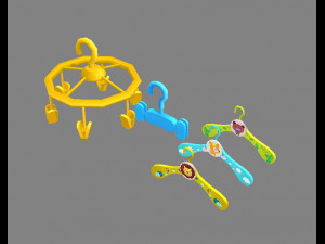 cartoon clothes hangers - clips 3D Model